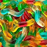 Halloween Gummy Worms, Dye Free Candy, Assorted Fruit Gummies, 1 Lb Bag | Beef Gelatin Gummy Candy, Halloween Candy for Goodie Bags and Party Favors