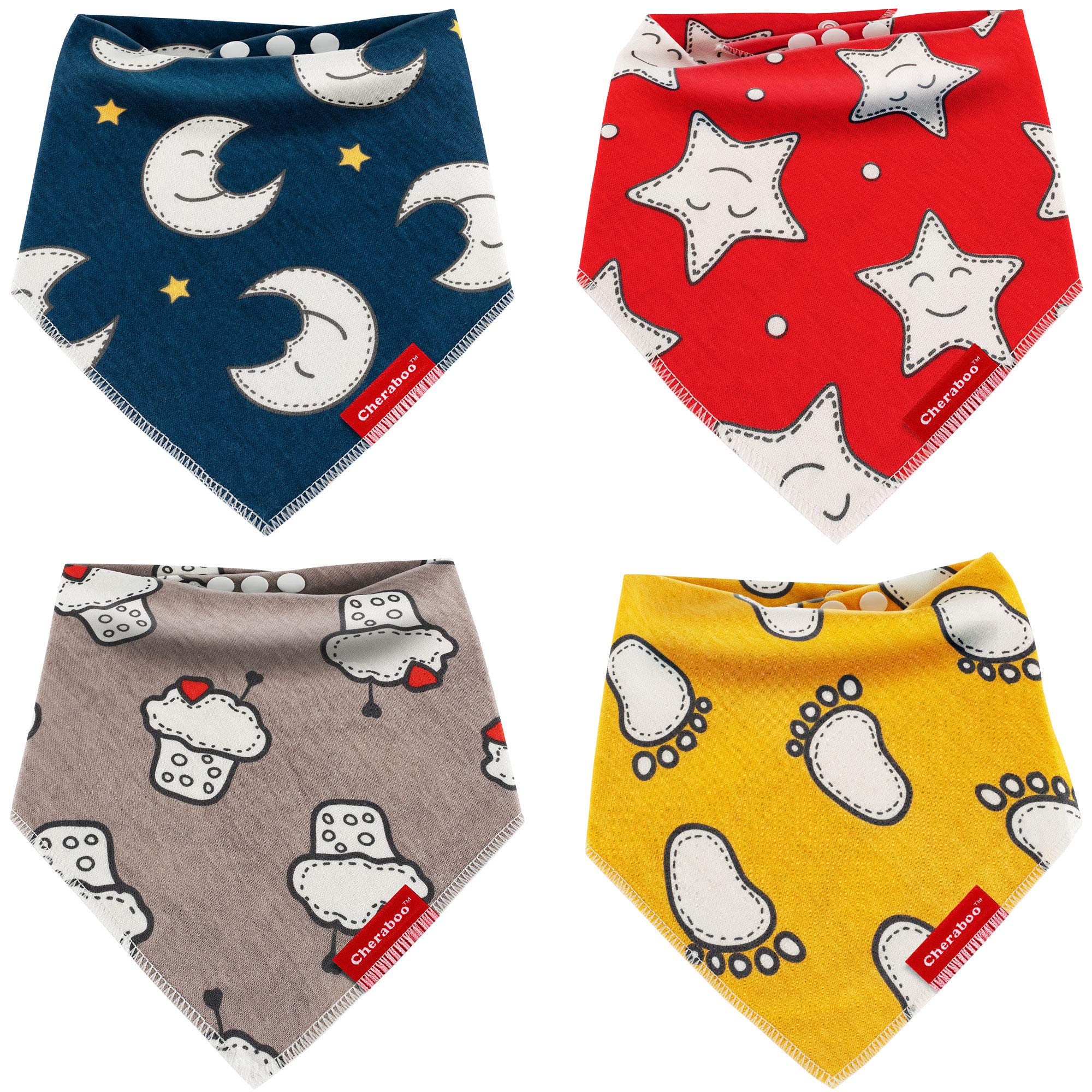 Baby Bibs Dribble Bib 4 Pack Gift Set Soft 100% Pure Cotton