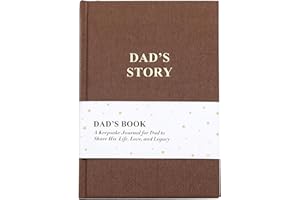 RMEOSYE Dad's Life Story Journal, Dad Book To Fill Out, Heirloom Books Includes Prompt Questions for Parents, Meaningful Keepsake Gifts from Daughter and Son for Father's Day, Birthday, Christmas (Dad Brown)