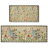 Bencailor 2 Pcs Flower Kitchen Rugs and Mats Set of