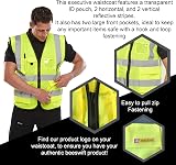 Beeswift Executive Hi Vis Waistcoat Saturn Yellow Large EN ISO 20471 Class 2 view 2
