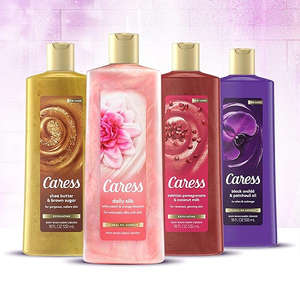 CARESS HYDRATING BODY WASH WITH PUMP FOR NOTICEABLY SILKY SOFT SKIN DAILY SILK EXTRACT AND FLORAL OIL ESSENCE 25.4 OZ