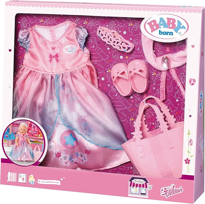 Baby Born 824801 Boutique Deluxe Shopping Princess Outfit, Pink