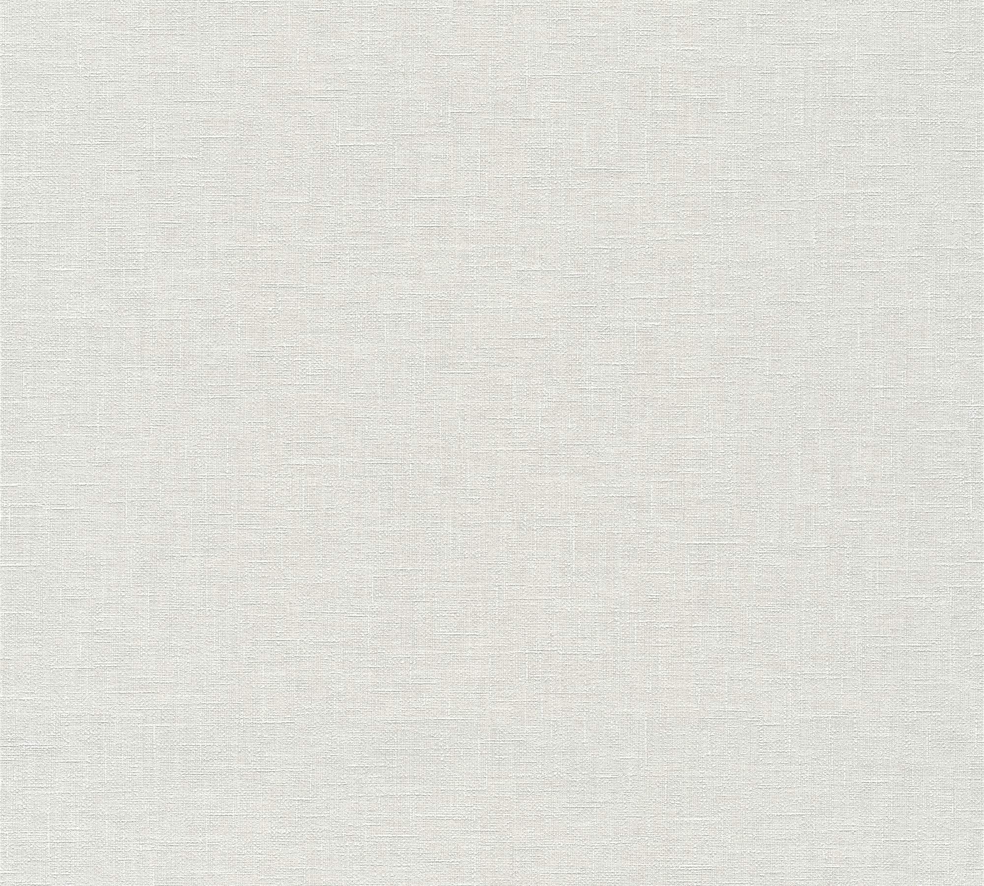 A.S. Création Vliestapete Linen Style Tapete Uni 10,05 m x 0,53 m Creme weiß Made in Germany 366341 36634-1