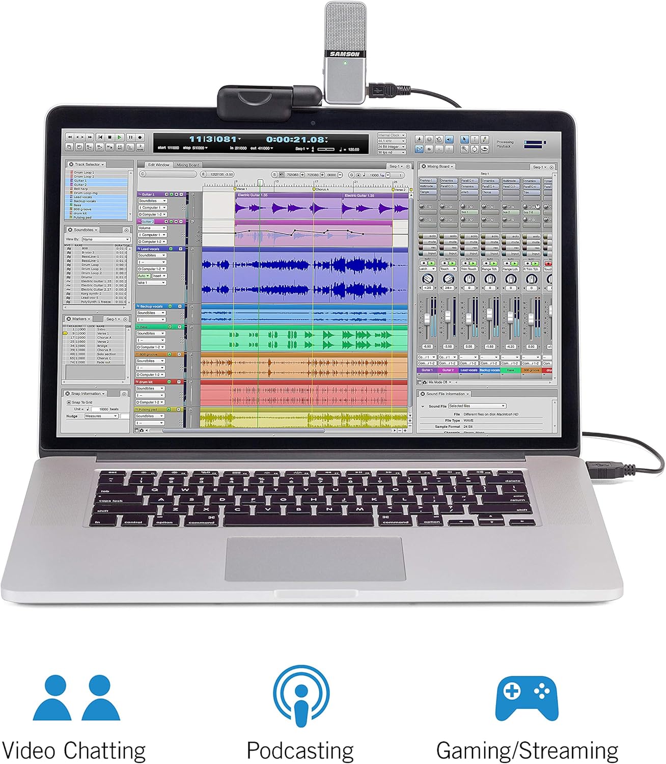 Samson Go Mic Portable USB Condenser Microphone for Recording and Streaming on Computers (SAGOMIC): Samson Audio: Musical Instruments