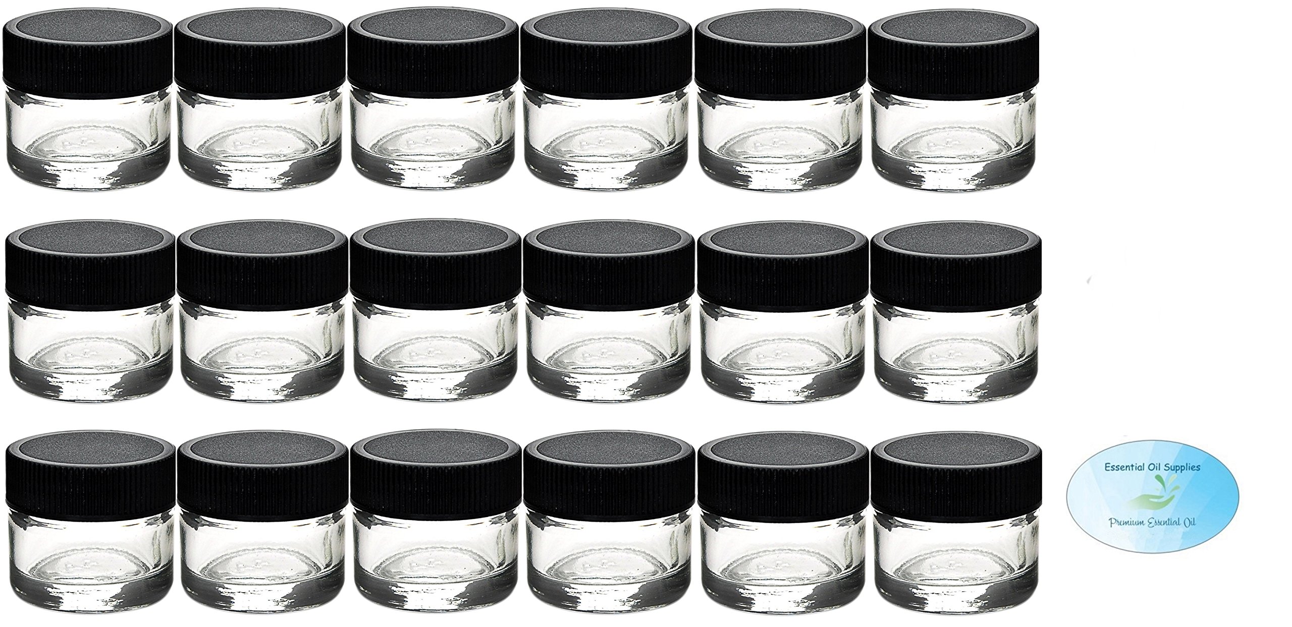 5ml / 5g Clear Glass Jars with White Caps (Pack of 18