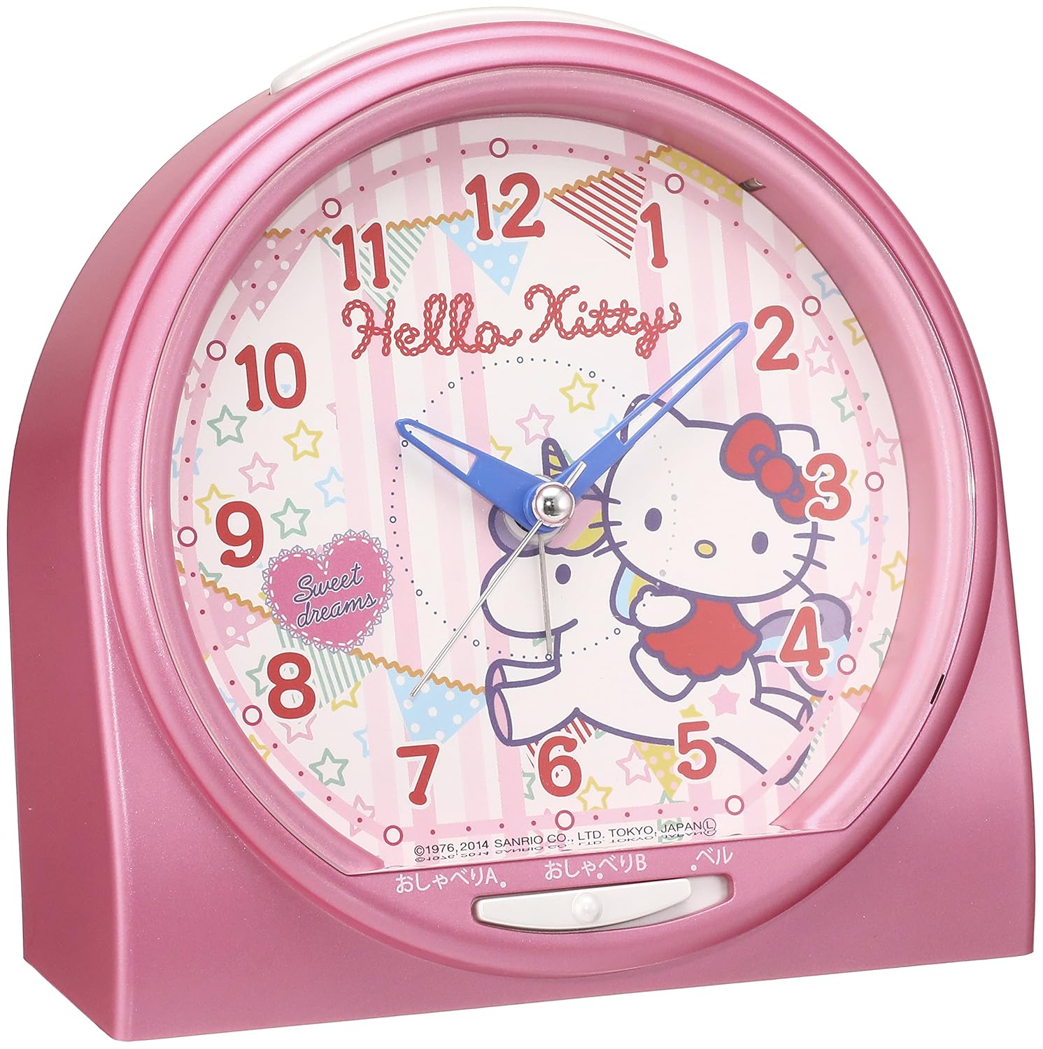 Hello Kitty Talking Alarm Clock Pink Pearl CQ134P SEIKO Japan