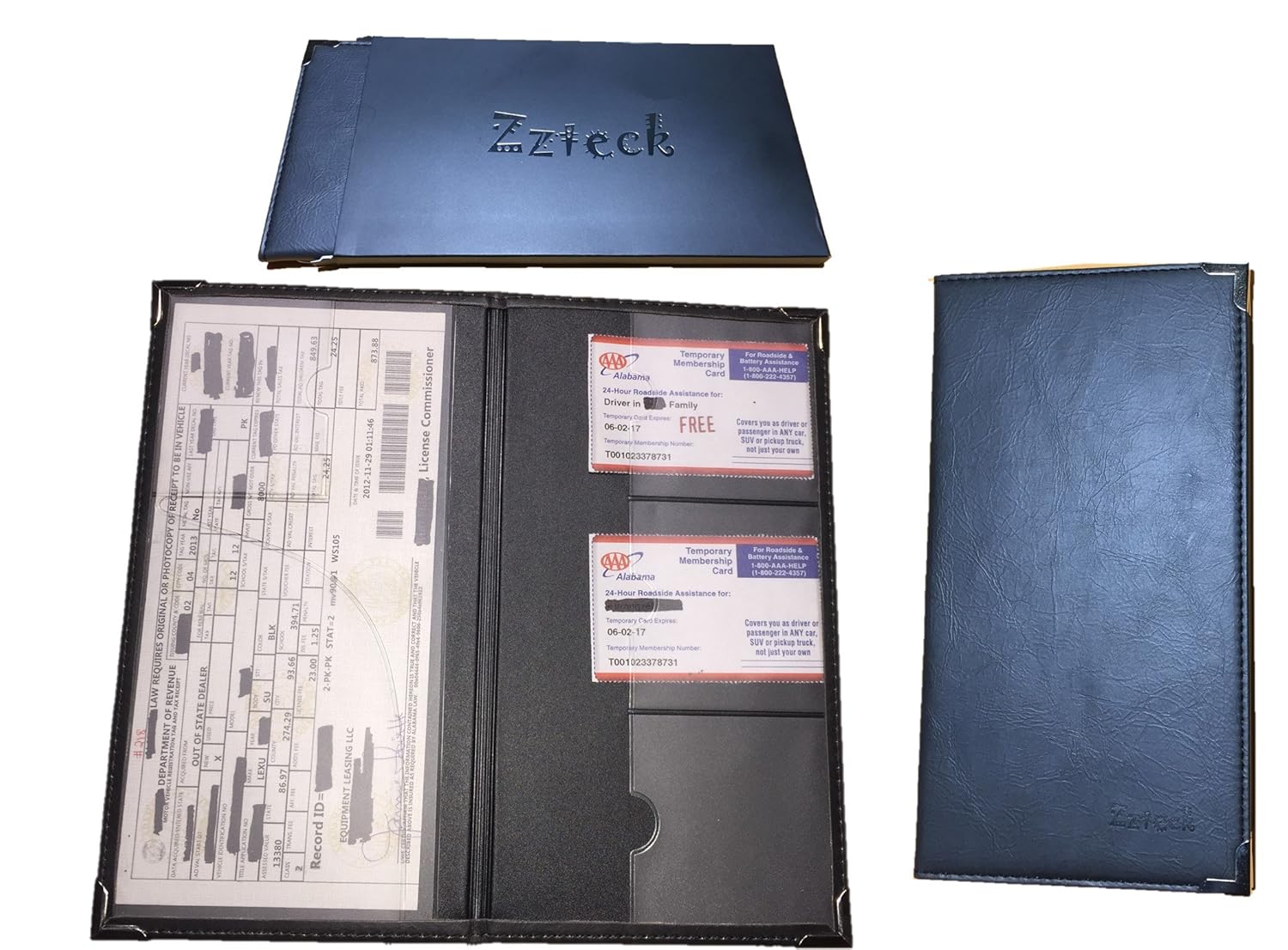 新品 車登録カードホルダーと保険 自動トラックグローブボックスコンソールのドキュメントオーガナイザープレミアムpuブラックレザー財布型ケース B06xjn7t8c 最安値に挑戦 Techplus Vn