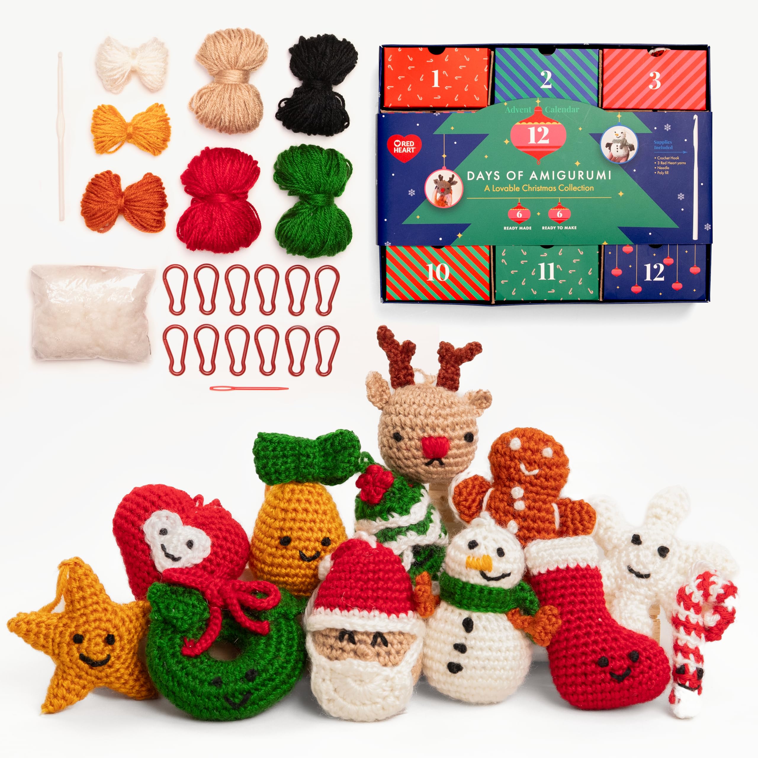 Photo 1 of Red Heart Advent Calendar Multi Color Yarn - 1 Pack of 14.53oz/412g - 100% Acrylic - #4 Worsted (Medium) - - Knitting/Crochet