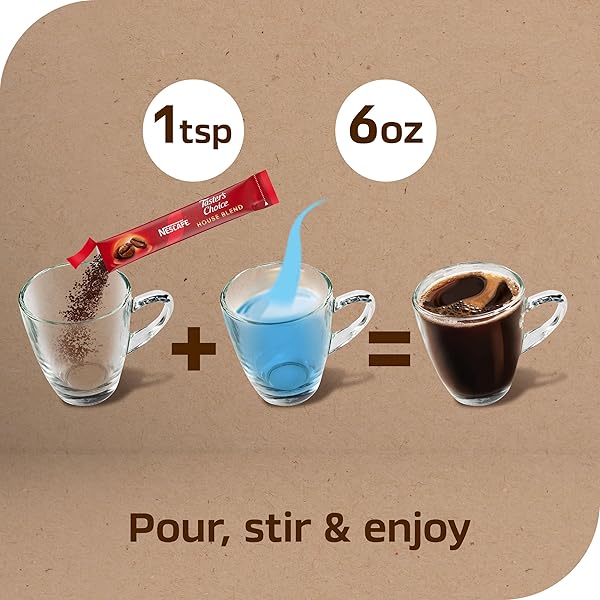 NESCAFÉ TASTER’S CHOICE, INSTANT COFFEE PACKETS, LIGHT MEDIUM ROAST COFFEE, HOUSE BLEND, 1 BOX (6 PACKETS)