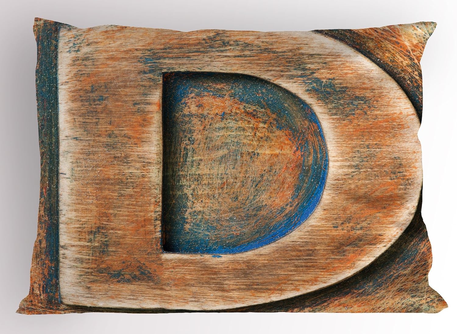 Download Amazon Com Ambesonne Letter D Pillow Sham Scratched Wooden Timber Typography Character Rough Display Font Language Decorative Standard Queen Size Printed Pillowcase 30 X 20 Orange Blue Grey Home Kitchen PSD Mockup Templates