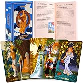 Wyspell Tarot Cards with Guide Book - Pantheon Tarot Deck - Unique Design | 78-Card Modern Tarot Deck for Beginners - Guidebook with Upright &amp; Reversed Meanings - Beautiful Hand-Illustrated Tarot Cards
