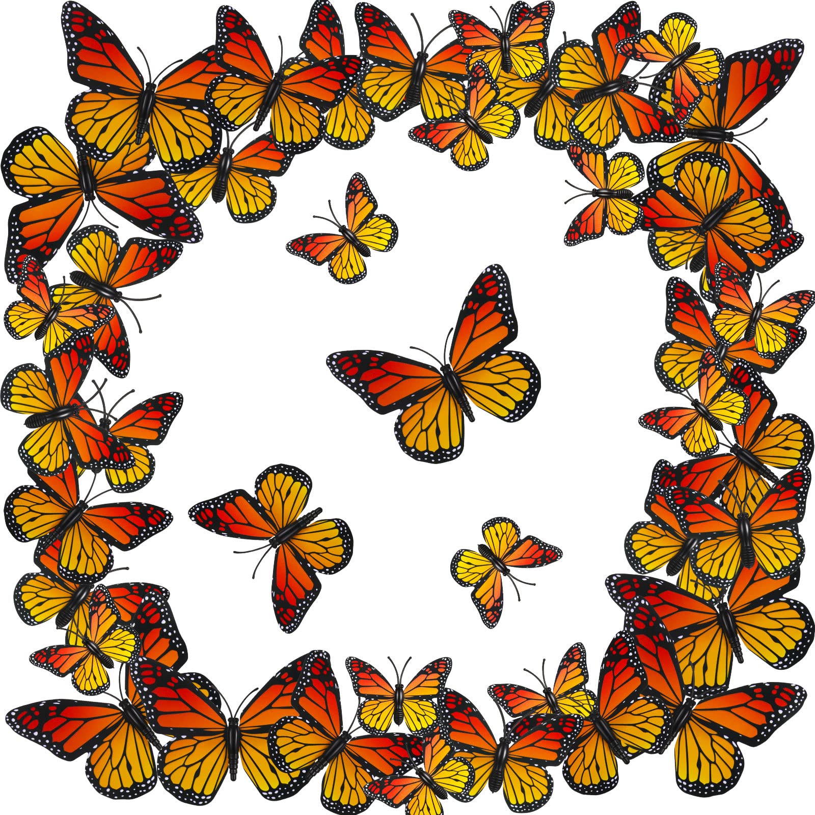 Photo 1 of 24 Pieces Monarch Butterfly Hair Clips Orange Butterfly Barrettes Halloween 3D Butterfly Clips for Hair Cute Hair Clips Kawaii Hair Accessories for Women Girls Teens Day of the Dead Party Favors