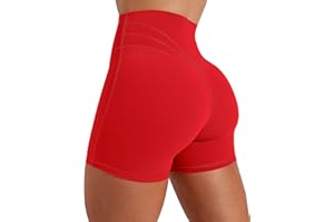 Unthewe Women's Workout Gym Biker Shorts High Waisted Athletic Booty Yoga Shorts with Tummy Control
