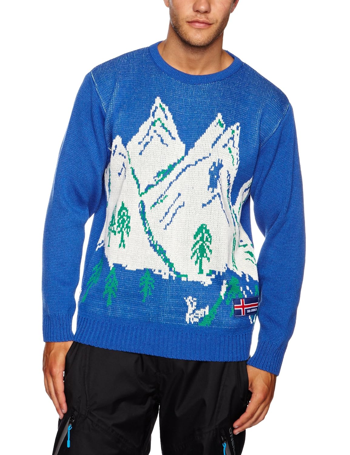 Ski Jumper Alps Knit Men's Jumper Royal Small Amazon.co.uk Clothing