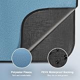 VonShef Picnic Blanket Blue Herringbone Large 220x200cm Waterproof Backing view 4
