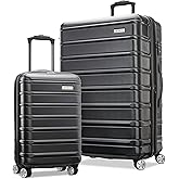 Samsonite Omni 2 Hardside Expandable Luggage with Spinner Wheels, 2-Piece Set (19/28), Midnight Black