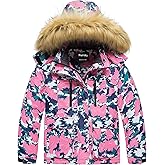 Pursky Girl's Waterproof Ski Jacket Kids Winter Snow Coats Fleece Raincoat Parka