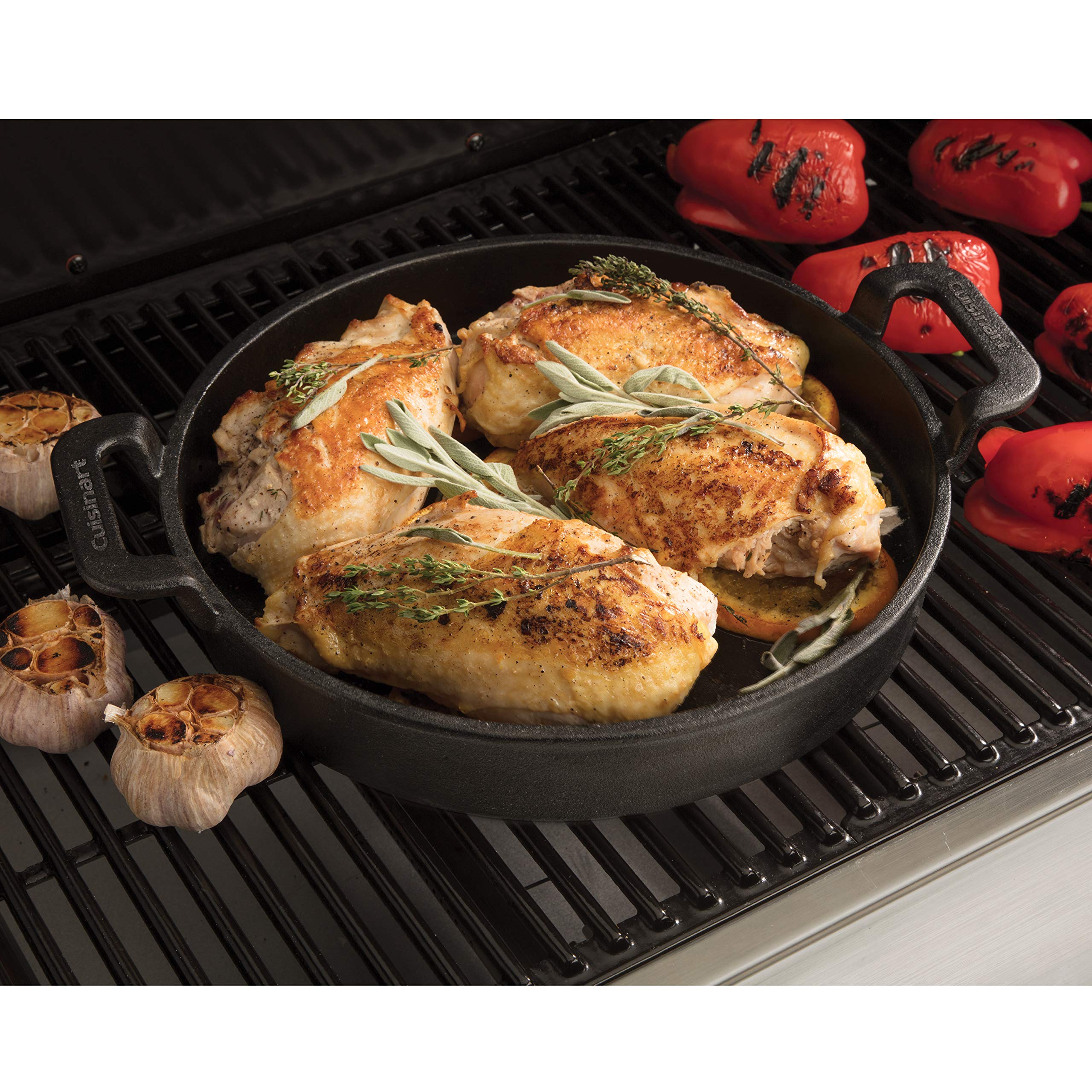 Cuisinart CCP-1000, Pre-Seasoned Cast Iron Griddle Pan, 10