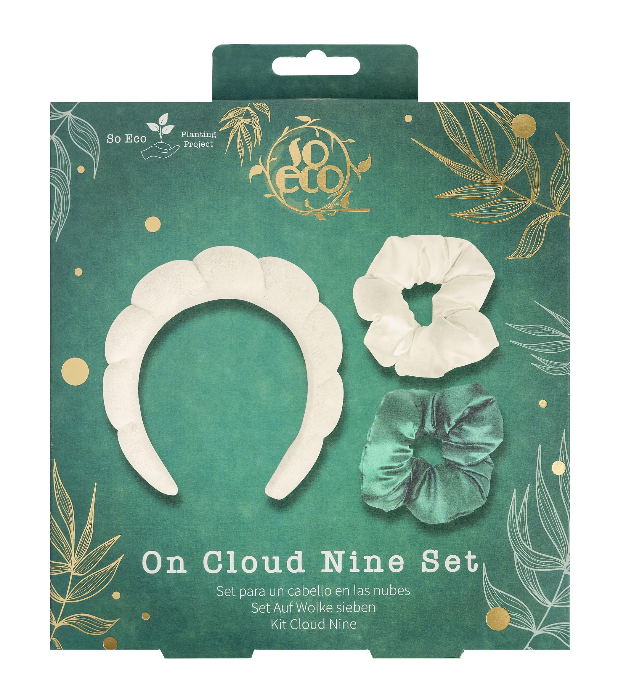So Eco Cloud Nine Set – Haircare Accessories Cloud Headband & 2 Large Scrunchies for Skincare, Makeup & Beauty Routines