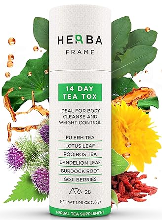Amazon Com Detox Tea Herbaframe 14 Day Teatox 28 Bags Premium Weight Loss Tea Herbal Body Cleanse Healthy Slimming Tea Fat Burner Energizing Appetite Control Weight Management
