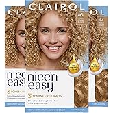 Clairol Nice'n Easy Permanent Hair Dye, 8G Medium Golden Blonde Hair Color, Pack of 3