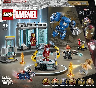 Marvel Iron Mans Labor: Halle der Rüstungen 76315