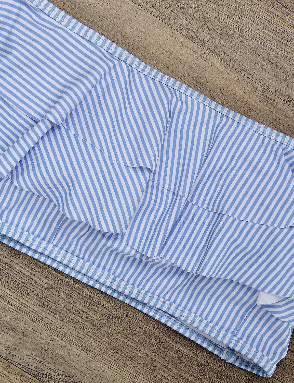 Blooming Jelly Ladies Bandeau Bikini Sets for Women Ruffle Swimwear Swimsuit Blue,XL