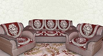 Zesture Bring Home Floral 6 Piece Cotton Sofa and Chair Cover Set - Multicolour