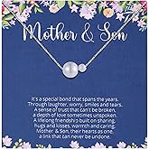 Aesnefe Mother and Son Necklace, Mom Gift from Son, Mother Necklace from Sons, Sons to Mom Birthday Christmas Mother's Day Jewelry Gifts