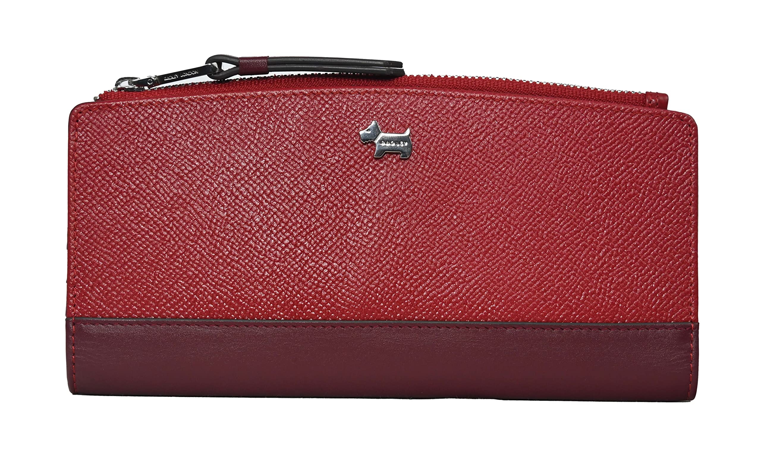 Radley of London Hampstead Colourblock Leather Bifold Matinee Purse Wallet in Claret Red, M