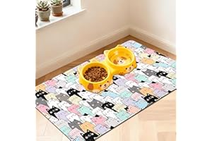 DDPODNQAK Pet Feeding Mat for Floors Waterproof Dog Mat for Food and Water Absorbent Quick Dry Non Slip mat for Cat Bowls