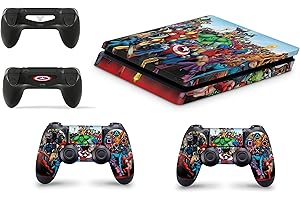 GIZMOZ N GADGETZ Superhero Skins for PS4 Playstation 4 Slim Console Decal Vinal Sticker + 2 Controller Set