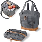 CleverMade Pacifica Collapsible Cooler, Small Insulated Bag, Cool Gray | Travel Cooler for Day Trips | Reinforced Base &amp; Ripstop Pocket | Shoulder Strap, Gear Webbing &amp; Built-In Bottle Opener