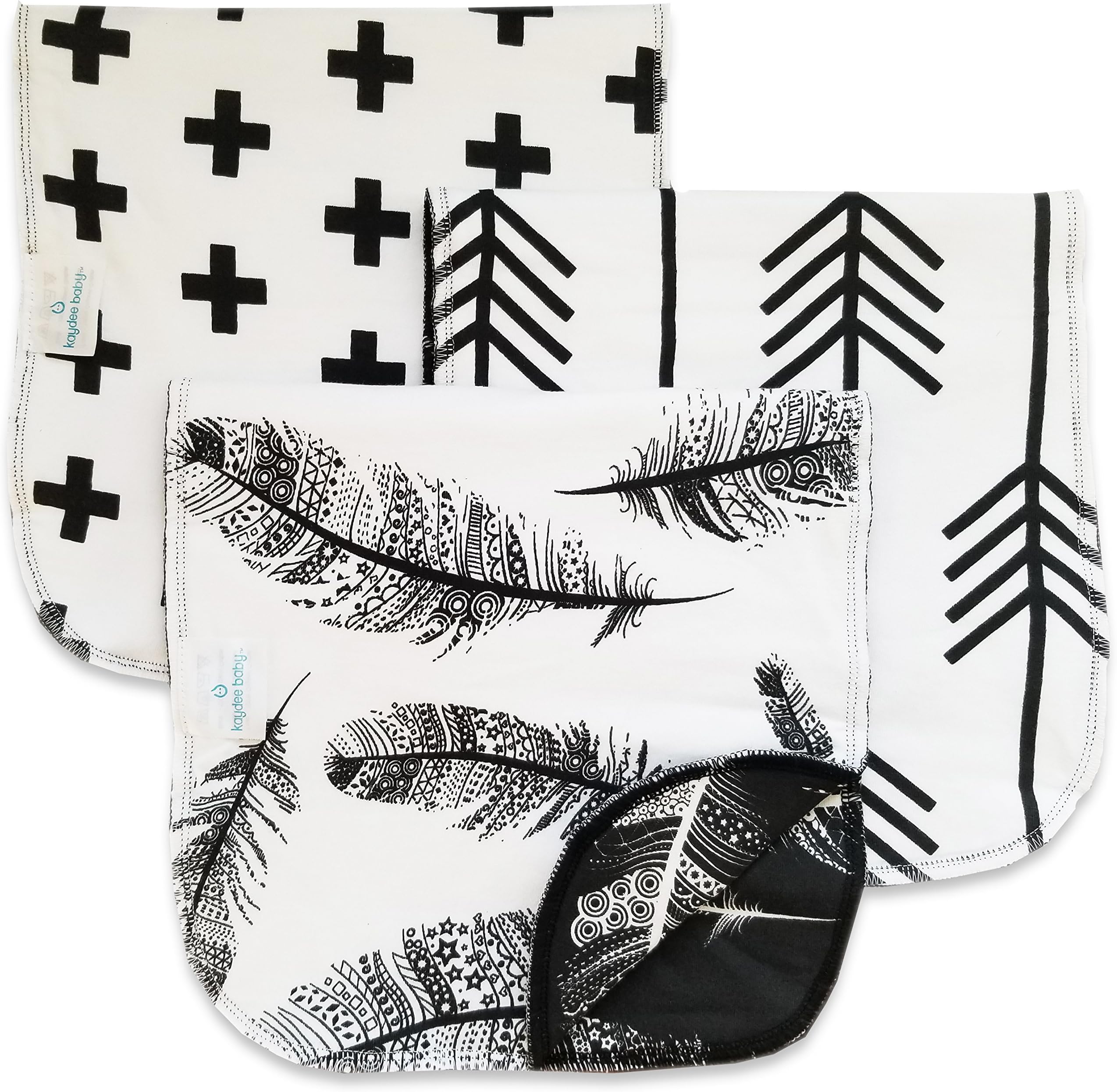 Luxurious Organic Cotton Reversible Burp Cloths - 3 Pack - Super Absorbent Triple Layer Burp Rags - High Fashion and Superior Quality For Boys and Girls - Great Gift Set for Registry