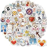 WAKEMOODEI 200PCS Catholic Stickers for Kids, Religious Stickers for Water Bottle Scrapbook Bible Sticker for Adult Women Saint Catholic Gift Jesus Virgin Mary Sacred Heart