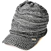 CHARM Mens Winter Knit Beanie Hat - Womens Slouchy Visor Cap Summer Baggy Slouch Knit