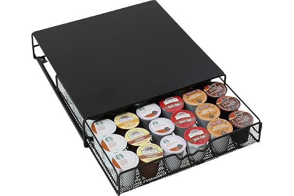 Deco Brothers K-Cup Holder Drawer for 36 Coffee Pods Storage, Black