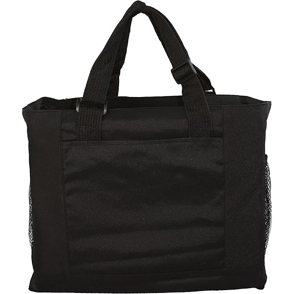 Two-Toned Poly Zippered Tote Bag: Handbags: Amazon.com