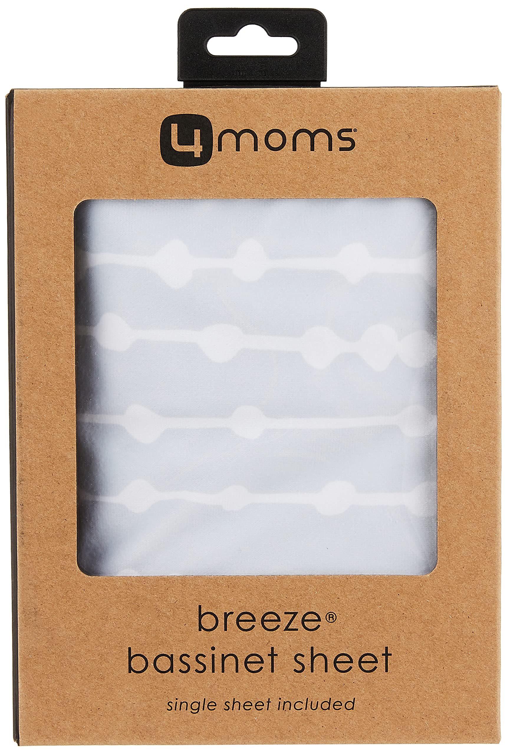 4moms Breeze Bassinet Sheets, Machine Washable, Soft, Plush, Waterproof Fabric, Grey Beads