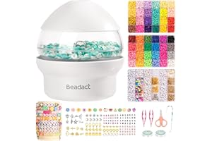 Beadact Clay Beads Bracelet Making Kit - 3 Boxes 48 Colors Clay Beads and 3 Types Letter Beads with Bead Spinner, Complete Friendship Bracelet Making Kit, Crafts Gift