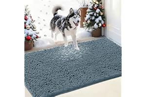 IM HOME Durable Chenille Absorbent Outoor Doormat 24" x 36", Muddy Washable Door Mats for Dog Non Slip Heavy Indoor Doormat S