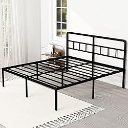 DiaOutro King Size Bed Frame with Headboard, 18