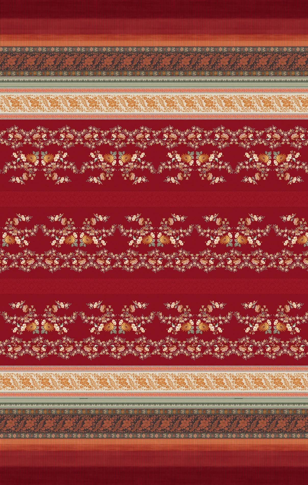 Bassetti Foulard Orosei R1 9324014 Mako Satin Cotton 350 cm x 270 cm Red