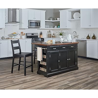 Buy Osp Home Furnishings Farmhouse Basics Kitchen Island With Vintage Oak And Granite Inlay Top And Drop Leaf Distressed Black Online In Turkey B0788cjw8f