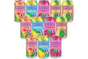 Swoon Sugar Free Iced Tea Classics Variety Pack - Zero Sugar Drinks in Lemon, Raspberry, Peach, Half & Half Flavours - Low Carb, Paleo-Friendly, Gluten-Free Keto Iced Tea - 12 fl.oz (Pack of 12)