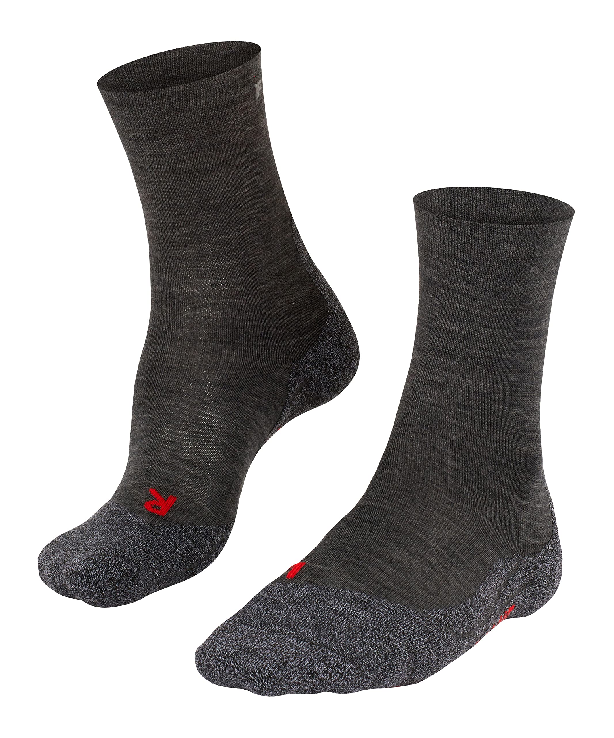 FALKE Women's TK2 Explore Sensitive W So Wool Thick Anti-Blister 1 Pair Hiking Socks, Grey Asphalt Melange 3180, 7-8