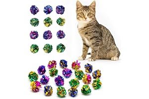 Shizhoo 12 Pcs Cat Crinkle Toys, Cat Crinkle Balls to Attract and Engage Indoor Cats, Promote a Healthy Lifestyle for All Breed Sizes (Large Toys)