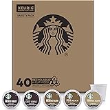 Starbucks K-Cup Coffee Pods — Blonde, Medium & Dark Roast Variety Pack for Keurig Brewers — 40 Count (Pack of 1)