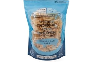 OL' UNCLE PORKERS Keto Friendly Himalayan Pork Rinds (Himalayan Pink Salt, 8oz Bag); Pork Crisps Artisan Fried in Coconut Oil